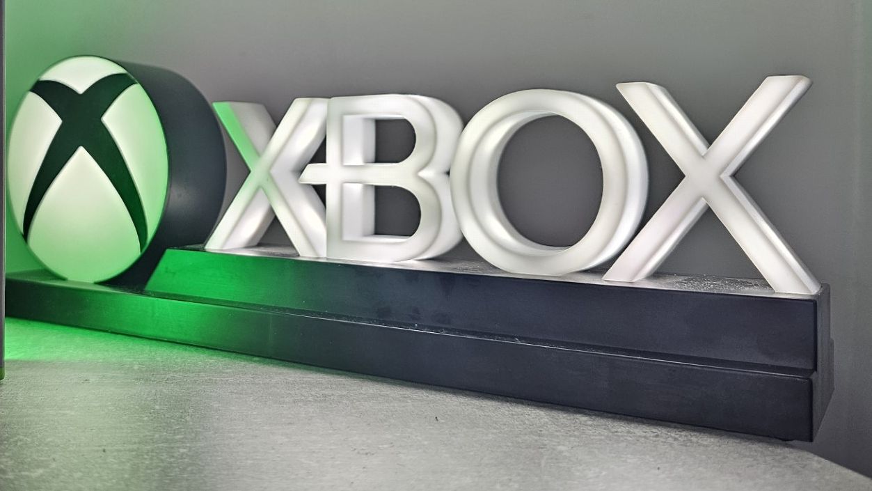 Light shaped in letters spelling Xbox